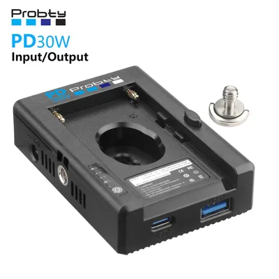 NP-F Battery Adapter Plate for Sony NP-F Battery w PD30W Charging Port 12V 8.4V D-TAP Output Port