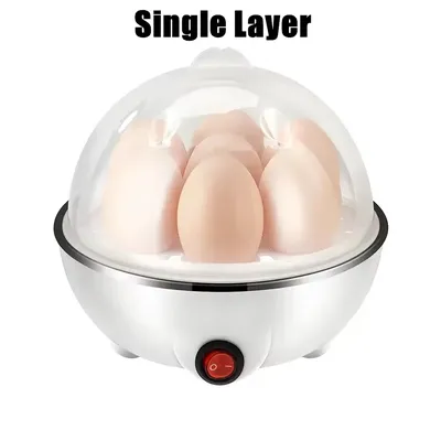 Multifunctional Electric Egg Boiler Monolayer Layer Egg Cooker Mini Steamer Kitchen Cook Breakfast