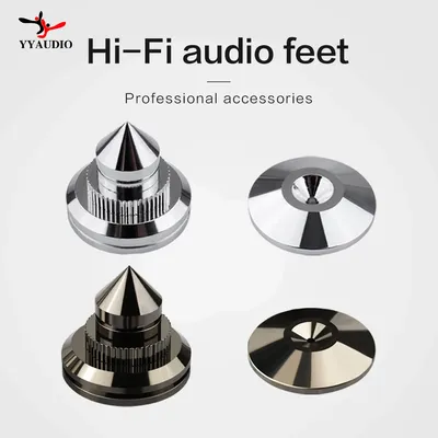 4 PCS 30*27mm speakers Stand Feet Foot Pad Pure copper silver loudspeaker box Spikes Cone Floor Foot