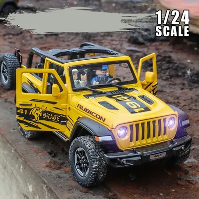 1:20 Scale Jeeps Wrangler Rubicon Alloy Car Model Diecasts Metal Toy Off-road Vehicles Car Model