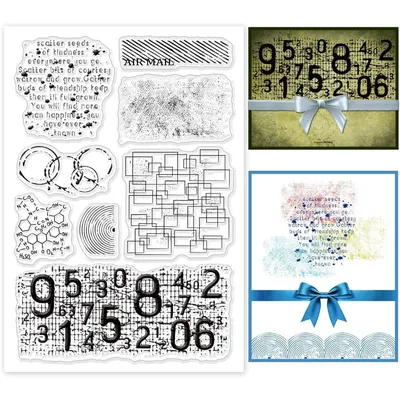 Background Clear Stamps Number Fingerprint Airmail Silicone Stamp Film Frame Transparent Seal Stamps