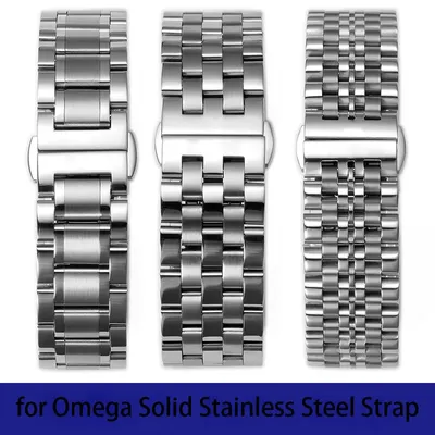 18mm 19mm 20mm 21mm 22mm Solid Stainless Steel For Omega Seamaster 300 speedmaster Strap DE VILLE