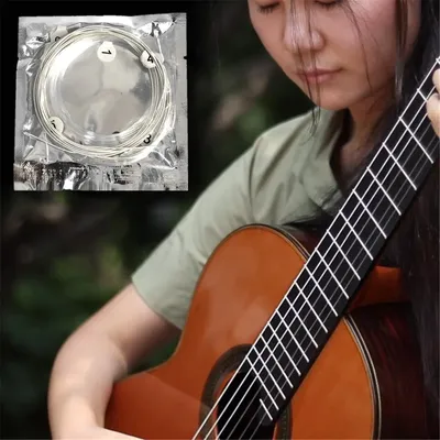 Miwayer 6pcs Classical Guitar Strings Set Plating Super Light Classic Guitar Clear Nylon Silver