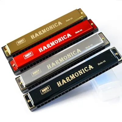 Chromatic Harmonica Mouth C Key 24 Holes Woodwind Musical Instruments Harmonica Mouth Organ