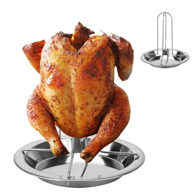 Roasting Grill Stand Chicken Roaster Rack Kitchen Outdoor BBQ Tools Carbon Steel Non-stick Grilled