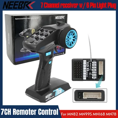 NEEBRC 7CH 2.4Ghz Radio System Transmitter with 6 Pin Light Plug Receiver For MN82 MN99S MN168 MN78