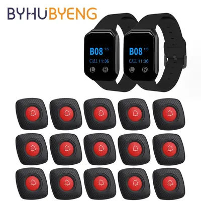 BYHUBYENG Restaurant Waiter Wireless Calling Pager System Wrist Watch Hospital Equipment Cafe