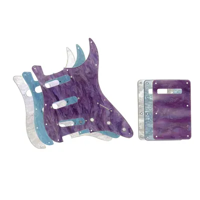 Set of 11 Hole SSS Abalone Shell Pickguard for Strat Guitar Pickguard ST Back Plate with Screws for