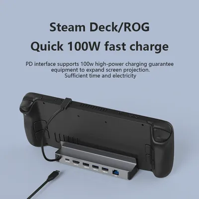 Blueendless USB C Docking Station for Steam Deck & ROG Game Docking 4K@60Hz DP HDMI-compatible