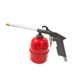 1 Pcs Zinc Aalloy Pneumatic Car Engine Cleaning GgunRed Pot Gray Car Repair Engine Oil Channel