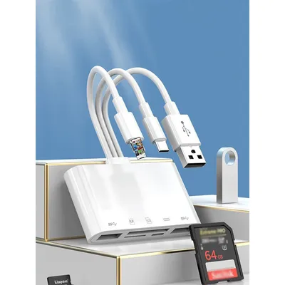 Three-wire 5-in-1 card reader, multi-function OTG converter, high-speed transmission, compatible
