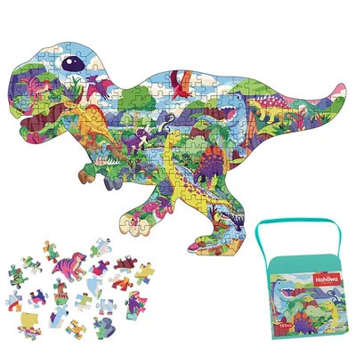 Hahowa Dinosaur Jigsaw Puzzle Kids Games Scenery For 3 Years Learning Animal Puzzles Educational