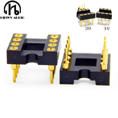 10pcs 3U gold-plating SOP 8 DIP8 DIP-8 Dip 8 DIP SSOP8 PCB IC OP AMP Socket operating amplifiers