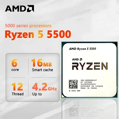 AMD Ryzen 5 5500 NEW R5 5500 4.2 GHz 6-Core 12-Thread CPU Processor 7NM L3=8M 100-000000644 Socket