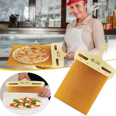 Sliding Pizza Peel Portable Sliding Pizza Shovel Pizza Slider Paddle Non-Stick Spatula Paddle with High Temperature Cloth