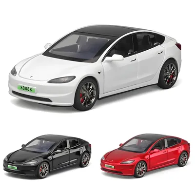 1:32 2024 Model 3 Alloy Car Model Diecast Metal Vehicles Car Model High Simulation Sound and Light