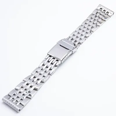 For Breitling new 7 beads 22mm 24mm Polished Silver Solid Stainless Steel Watchband Navitimer Watch