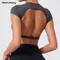 Hearuisavy Sports Shirts Workout Tops Fitness Activewear Female Quick-Dry Yoga Clothes Sport Crop