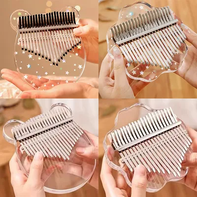 HLURU Kalimba 17 21 Key Thumb Piano Crystal Acrylic Kalimba 17 21 Key Finger Piano For Beginners And