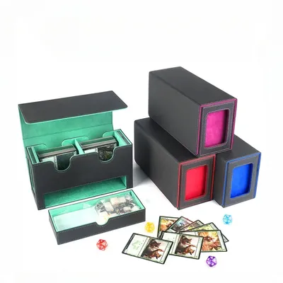 MTG Deck Box with Commander Display,3-in-1 Sports Card Storage Box Fits 200+ Single Sleeved