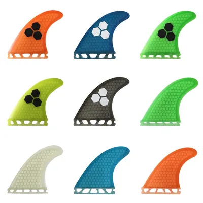 Surfboard Fin Set Tri Fins UPSURF Future S/M/L Honeycomb Fibreglass Orange/Yellow/Blue/Grey/Green
