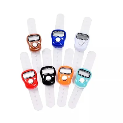 50Piece Mini Ring Shape Finger Counter LCD Electronic Digital Tally Counter Random Color