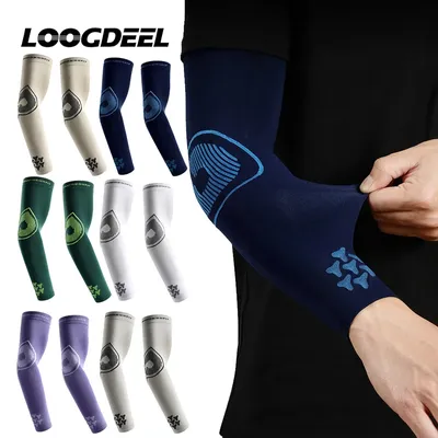 LOOGDEEL Ice Silk Cycling Sports Sleeve Running Fishing Sunscreen Arm Support Men Women Cool Feeling