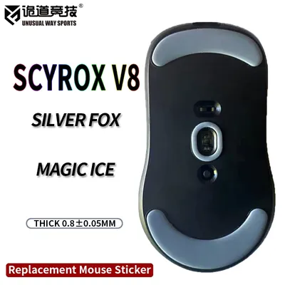 UnusualWaySports Mouse Skates Feet SCYROX V8 Cambered Surface PTFE Anti Collapse Magic Ice Black