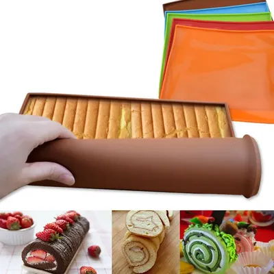 Kitchen Silicone Baking Mat Cake Roll Pad Molds Macaron Swiss Roll Oven Mats Non-stick Baking Pastry