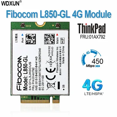 Fibocom L850-GL M.2 Card 01AX792 4G LTE Wireless Module ThinkPad X395 X1 Carbon Gen6 X280 T580 T480s