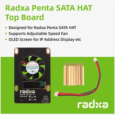 Radxa Penta SATA HAT Top Board, Designed for Radxa Penta SATA HAT