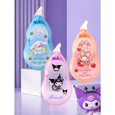 The Sanrio Family Series Kuromi Cinnamoroll Melody Correction Tape for Students with Correction Tape