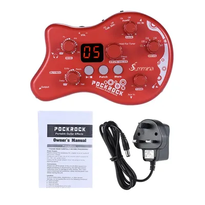 summina PockRock Portable Guitar Multi-effects Processor Effect Pedal 15 Effect Types 40 Drum