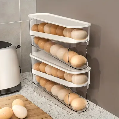 Refrigerator Egg Storage Box Automatic Scrolling Egg Holder Household Large Capacity Kitchen