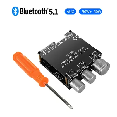 Bluetooth 5.0 2x50W HIFI Power Subwoofer Amplifier Board Stereo Digital Audio Power Amplifier AMP