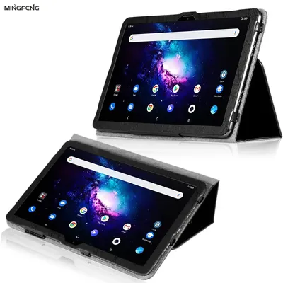 Mingfeng For TCL Tab Pro 5G 10.36 Android 9198S Tablet Case Print PU Leather Folding Stand with Hand