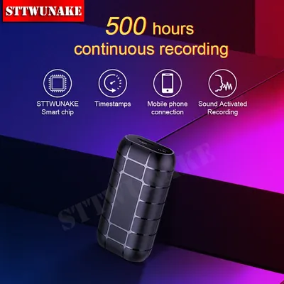 Mini voice activated recorder 500hours digital recording device professional sound dictaphone