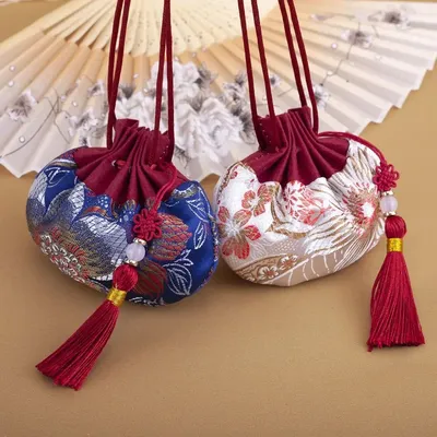 Dragon Boat Festival Bag Flower Embroidery Sachet Jewelry Packaging Brocade Jewelry Storage Bag