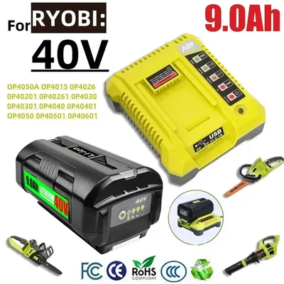 40V 9000mAh Li-ion Battery for Ryobi OP4040 OP4026 OP4030 OP4050 OP4060A OP40201 OP40301 Collection