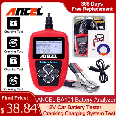 ANCEL BA101 Car Battery Tester 12V Battery Analyzer 2000CCA 220AH Automotive Car Battery Scanner