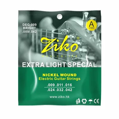 ZIKO DEG-009 Electric Guitar Strings Steel Core Surface Coating Nickel Extra Light Special Musical