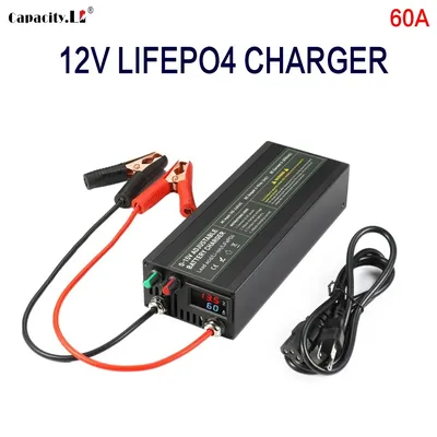 Capacity.Li 12V Lifepo4 Battery Charger 60A Power Lithium Battery Charger 100V-240V 12.6V 14.6V