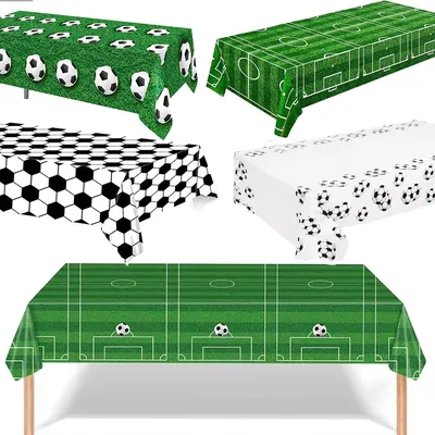 Soccer Table Runner Football Tablecloth Football Theme Birthday Party Rectangular Green Table Cover