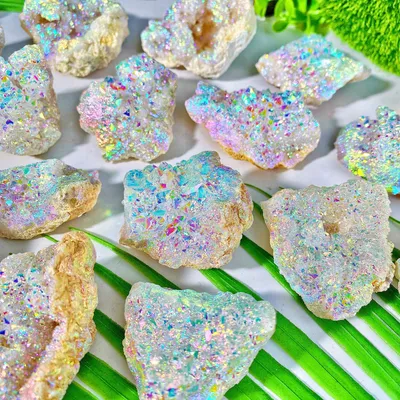 1PC High Quality Random Aura White Agate Raw Stone Natural Crystal Raw Stone,Gemstone