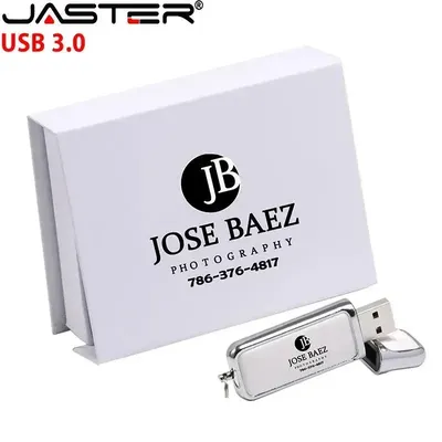JASTER Leather USB 3.0 Flash Drives 128GB Color Printing Pen Drive 64GB Free Custom Logo Memory