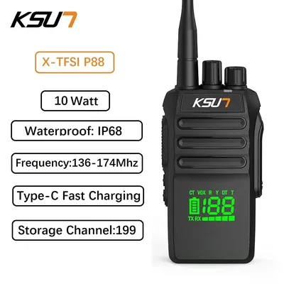KSUT P88 10W Walkie Talkie Long Range Professional Waterproof Ip68 Amateur Radio Receiver Station