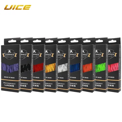 Ice Hockey Skate Laces 9 Colors Hockey Skate Shoe Lacer Dual Layer Braid 84-120inch Box-Packed