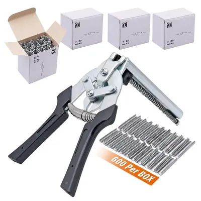 Farm Hog Ring Plier Tool M Clips Staples Chicken Hamster Bird Rabbit Mesh Cage Wire Fencing Caged Clamp Poultry Animal Supplies