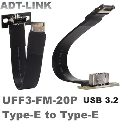ADT Internal USB 3.2 20Pin GEN2 Type E Male To Type-E Female Adapter Front Panel Socket Extension