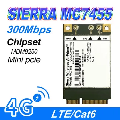 WDXUN Wireless MC7455 Original FDD / TDD LTE 4G Module CAT6 DC-HSPA + GNSS WWAN Card USB 3.0 MBIM